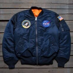 Alpha Industries Men NASA MA-1 Flight Jacket (blue / Replica)