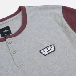 Vans Men Cajon Baseball Tee (gray / Burgundy) -Our Apparel Shop v07a3591 1