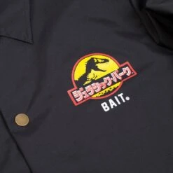 BAIT X Jurassic Park Men Damage Control Coaches Jacket (black) -Our Apparel Shop v07a6549 1