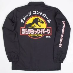 BAIT X Jurassic Park Men Damage Control Coaches Jacket (black) -Our Apparel Shop v07a6560