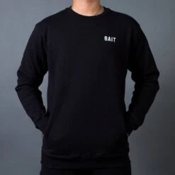 BAIT Men French Terry Crewneck Sweater - Made In LA (black) -Our Apparel Shop v07a8565 3 2