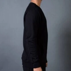 BAIT Men French Terry Crewneck Sweater - Made In LA (black) -Our Apparel Shop v07a8568 2 4