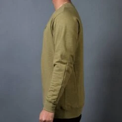 BAIT Men French Terry Crewneck Sweater - Made In LA (olive) -Our Apparel Shop v07a8579 1