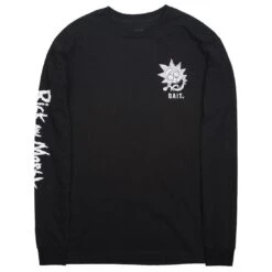 BAIT X Rick And Morty Men Skateboard Long Sleeve Tee (black)