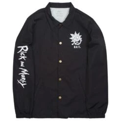 BAIT X Rick And Morty Men Skateboard Coaches Jacket (black)