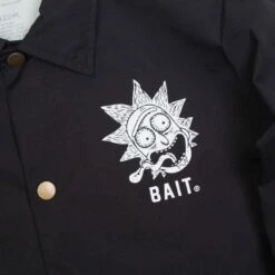 BAIT X Rick And Morty Men Skateboard Coaches Jacket (black) -Our Apparel Shop v07a9800 edit
