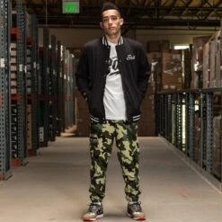 BAIT Basics Baseball Jacket (black) -Our Apparel Shop varsity blackfrontoverall